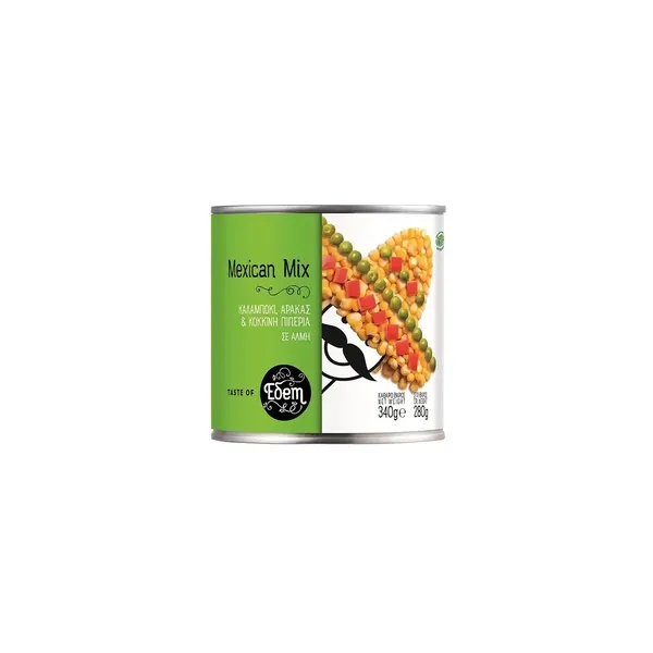 1642_result Edem Mexican Mix With Sweet Corn, Peas & Red Pepper In Brine 340g - Image 1