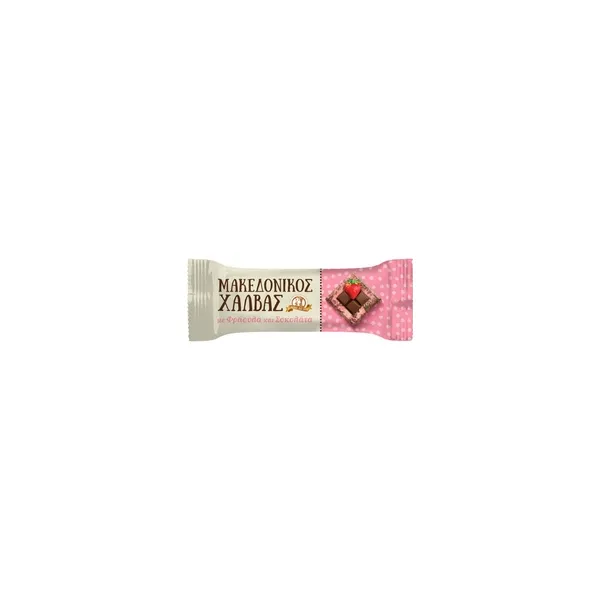 2808_result Afoi Chaitoglou Macedonian Halva With Strawberry & Chocolate Gluten-Free 40g - Image 1