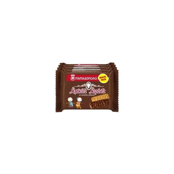 3072_result Papadopoulou Miranda Biscuits Fresh Packs With Milk Chocolate Coating 180g - Image 1