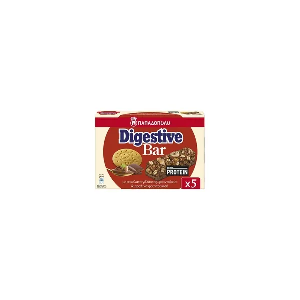 3644_result Papadopoulou Digestive Bar High Protein With Milk Chocolate, Hazelnuts & Hazelnut Praline - Image 1