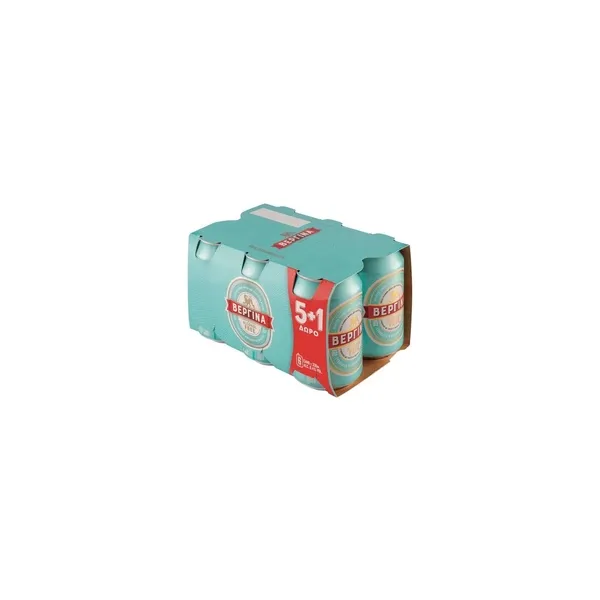 4489_result Vergina Beer Lager Alcohol Free Can 6x330ml - Image 1