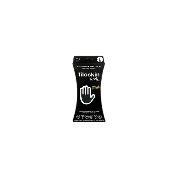 5407_result Filoskin Black Nitrile Gloves Large Size - Image 1